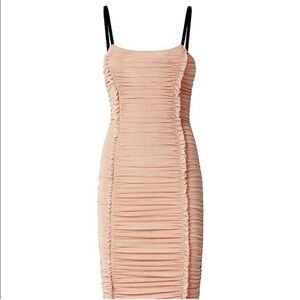 Guess by Marciano Ruched Tan Dress